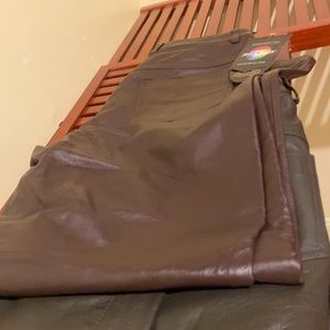 Beautiful brand new Jeanology Leather jeans chocolate brown forest green & black